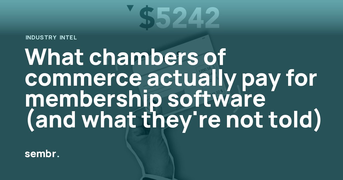 What chambers of commerce actually pay for membership software (and what they're not told)